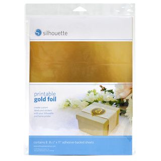 Silhouette Printable Gold Foil (GoldMaterials Adhesive foilPackage includes Eight (8) sheets of paperCompatible with all Silhouette electronic cutting toolsDimensions 8.5 inches wide x 11 inches longImported )