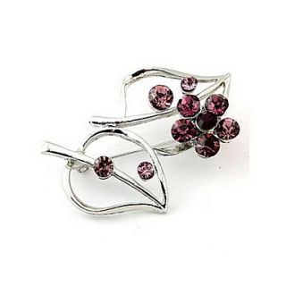 Unique Alloy With Rhinestone Leaves Shaped Brooch(Random Color Delivery)