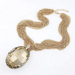 Luxurious Alloy With Drops Shaped Rhinestone Pendant Womens Necklace(More Colors)