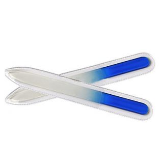 2PCS Blue Durable Crystal Glass Nail File(Random Color)