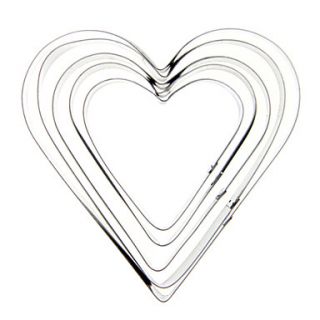 Metal Fondant Cut outs Heart Shape Cutters Icing Pastry Sugarcraft Set Of 5 Pieces