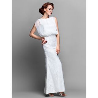 Sheath/Column Bateau Ankle length Chiffon And Lace Mother of the Bride Dress