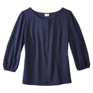 Merona Womens Woven 3/4 Sleeve Blouse   Xavier Navy   S