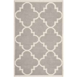 Safavieh Hand woven Moroccan Dhurrie Dark Grey Wool Rug (9 X 12)