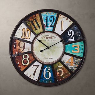 24H Retro Style Metal Wall Clock