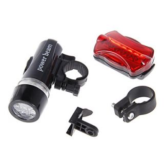 Multi Functional Waterproof 5 LED Bike Head Light Rear Flashlight