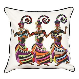 Classic Triple Girls Holiday Polyester Decorative Pillow Cover