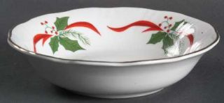 Baum Brothers Victorian Holiday Poinsettia Fruit/Dessert (Sauce) Bowl, Fine Chin