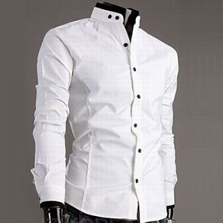 MenS Casual Contrast Color Cotton Shirt