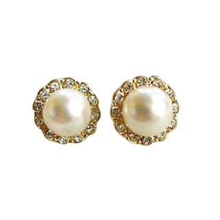 Korean fashion flash diamond pearl earrings earrings earrings minimalist temperament E637