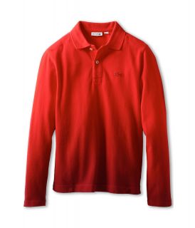 Lacoste Kids Boys L/S Dip Dye Polo Boys Long Sleeve Pullover (Red)