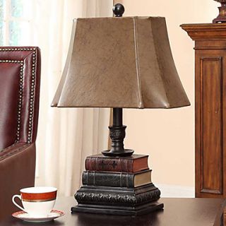 Retro Resin Book Table Lamp Fur Shade(220 240V)