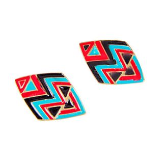 European and American jewelry personalized retro punk style hit color color drip geometric earring E947