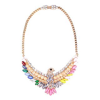 Super beautiful gemstone crystal mosaic color eagle short paragraph clavicle necklace N236