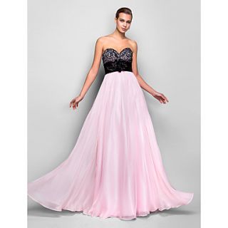 A line Sweetheart Natural Floor length Chiffon Evening/Prom Dress(759804)