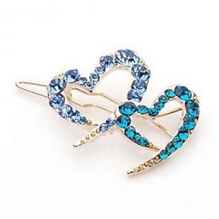 Heart Style Alloy Barrette With Rhinestone For Wedding Occasion