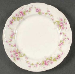 Bassett Bss3 Bread & Butter Plate, Fine China Dinnerware   Pink Flowers, Green L