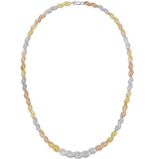 Tri Color S Link Necklace, Womens