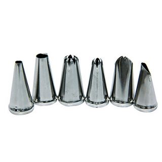 Pastry Tube, 6 Pieces Stainless Steel 304