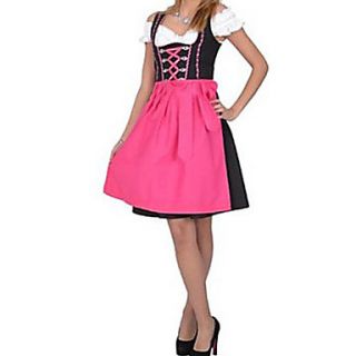 Beer Festival Hospitable Girl Rosy Cotton Dress Maid Uniform