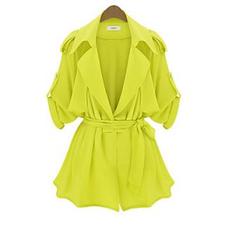 Womens Tailored Collar Roll Up Cuff Trench Coat