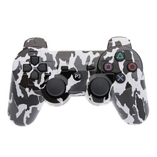 Black and White Camouflage Dual Shock Bluetooth V4.0 Wireless Controller for PS3