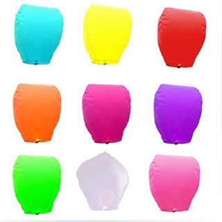 Chinese Fire Flying Sky Paper Kongming Floating Lantern Wedding Wishing (More Colors)   Set of 6