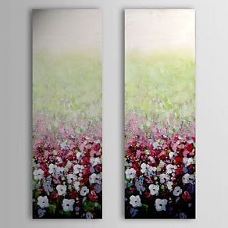 Hand Painted Oil Painting Floral with Stretched Frame Set of 2 1309 AB1027