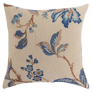 18 Square Traditional Floral Beige Polyester Decorative Pillow Cover