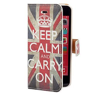 Vintage The Union Jack Pattern PU Full Body Case with Card Slot and Stand for iPhone 5C