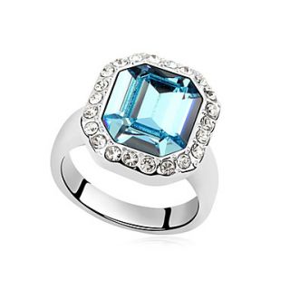 Beautiful Alloy Platinum Plated And Crystal Womens Ring(More Colors)