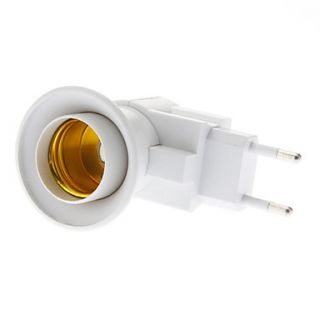 EU Plug to E27 LED Light Bulb Extend Adapter Socket Holder with Switch