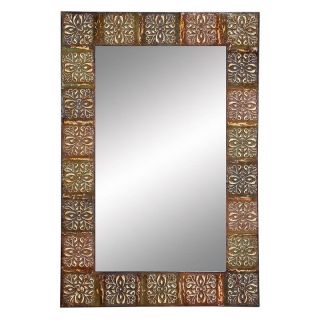Aspire Home Accents Embossed Metal Frame Wall Mirror   24W x 36H in. Multicolor