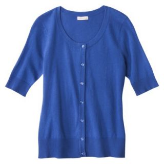 Merona Womens Short Sleeve Cardigan   Influential Blue   M