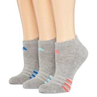 Adidas 3 pk. Cushion Variegated Low Cut Socks, Gray, Womens