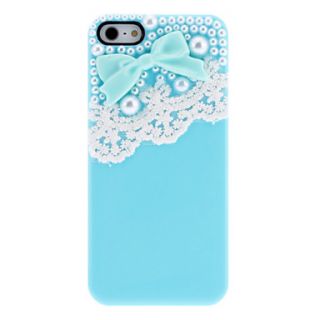 Bowknot Pattern with Pearls and Lace Hard Case with Nail Adhesive for iPhone 5/5S (Assorted Colors)