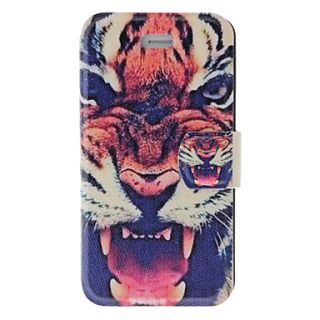 Fragrant Smell Fierce Tiger Pattern Full Body Case with Matte Back Cover and Stand for iPhone 4/4S