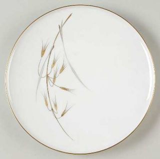 Heinrich   H&C Gold Oat Dinner Plate, Fine China Dinnerware   Gold Oats,Gray Lea