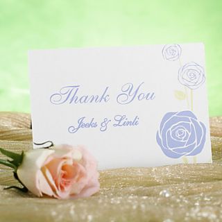 Thank You Card   Blue Flower (Set of 12)