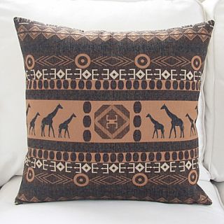 18 African Giraffles Pattern Cotton/Linen Decorative Pillow Cover