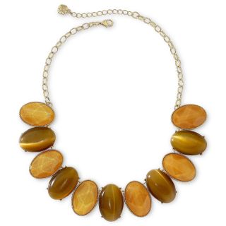 MONET JEWELRY Monet Brown Oval Stone Collar Necklace