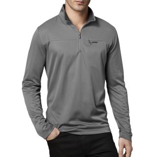 Van Heusen Quarter Zip Knit Pullover, Grey, Mens