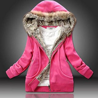 Womens Cute Fleece Hoodie Coat