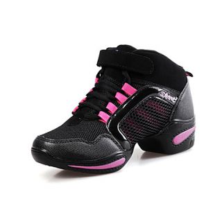 Womens Leather And Mesh Dance Sneakers For Ballroom(More Colors)