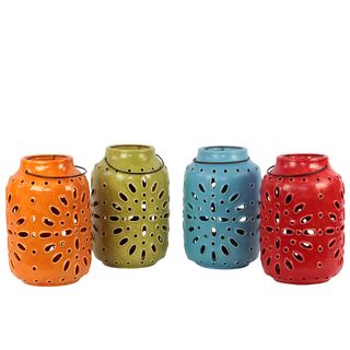 Assorted 28 inch Ceramic Antique Lanterns (set Of 4) (Ceramic Dimensions (each) 28 inches high x 18 inches wide x 18 inches deepFor decorative purposes only)
