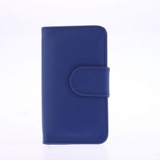Blue Wallet PU Leather Credit Card Holder Pouch Case for iPhone 4/4S