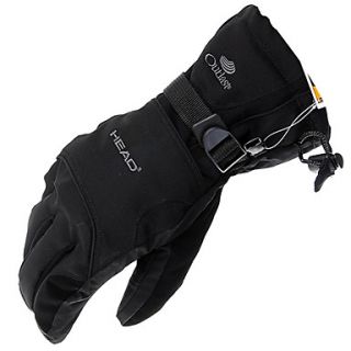 Black Full Finger Wristband Thermal Gloves with Elastic Band