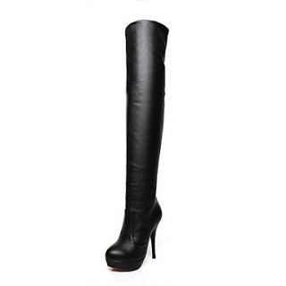 Faux Leather Stiletto Heel Over The Knee Boots Party Shoes(More Colors)