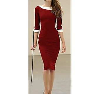 SZ Womens Doll collar Red Dress