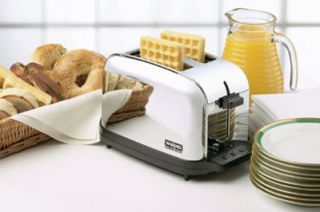 Waring 2 Slice Commercial Toaster w/ 2 Extra Wide Slots, Brushed Chrome Steel